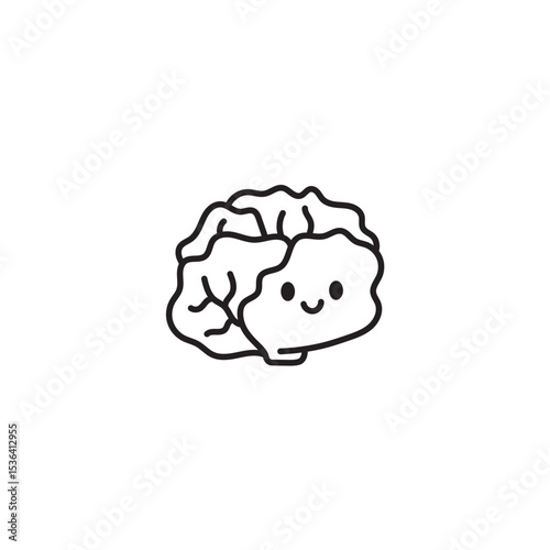 Cute cartoon brain illustration brainpower intelligence neurology education and neuroscience concept