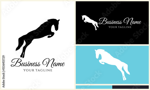 Horse Jumping Logo Design. (1)