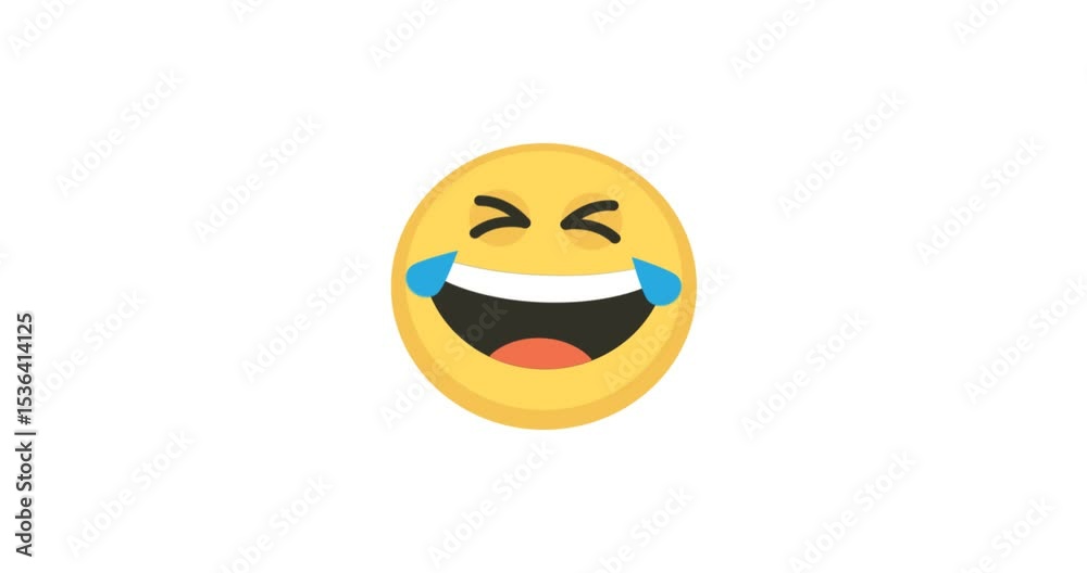 Animated icon of a laughing face, featuring a wide smile and joyful energy — representing humor, happiness, or lighthearted fun. Perfect for use in comedy videos, reaction stickers, character animatio