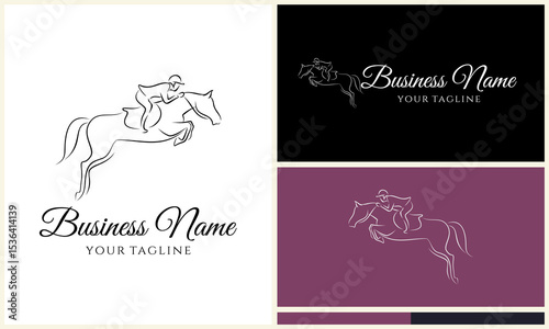 Horse Jumping Logo Design.