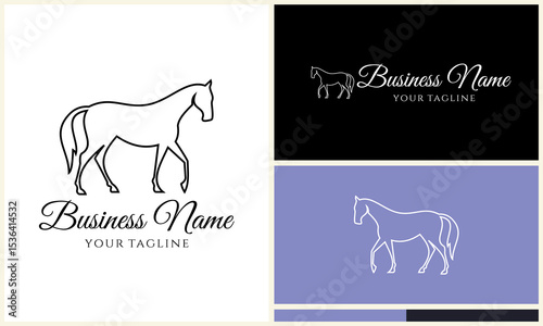 Horse Line Art Logo Design. (3)