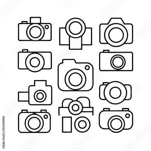 Photography Icon Set Camera Lens Shutter and Film Icons for Creative Projects