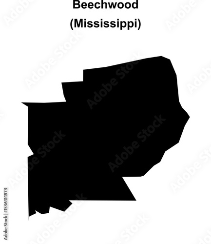 Beechwood (Mississippi) blank outline map
