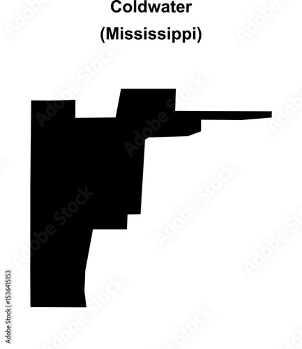 Coldwater (Mississippi) blank outline map