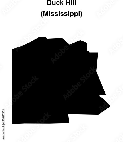 Duck Hill (Mississippi) blank outline map