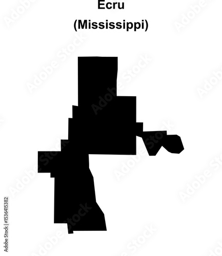 Ecru (Mississippi) blank outline map