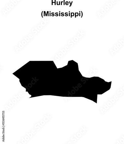 Hurley (Mississippi) blank outline map