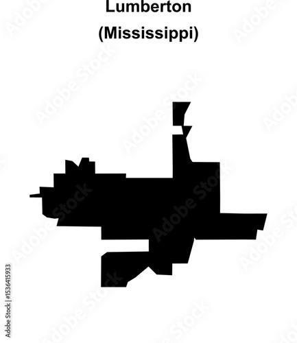 Lumberton (Mississippi) blank outline map