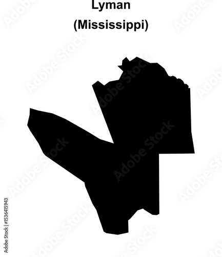 Lyman (Mississippi) blank outline map