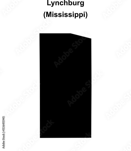 Lynchburg (Mississippi) blank outline map