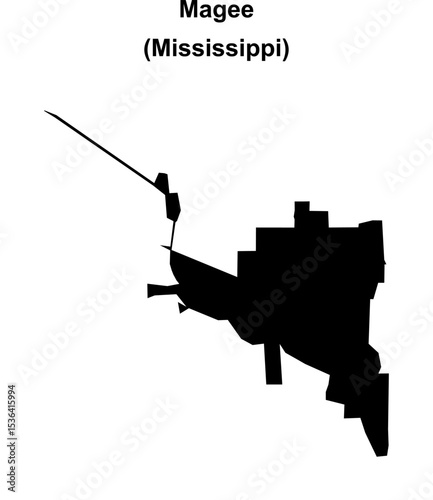 Magee (Mississippi) blank outline map