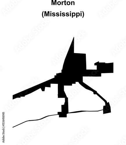 Morton (Mississippi) blank outline map