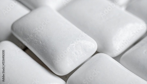 Close up of white bubble gum