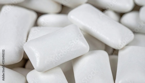 Close up of white bubble gum