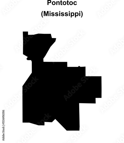 Pontotoc (Mississippi) blank outline map