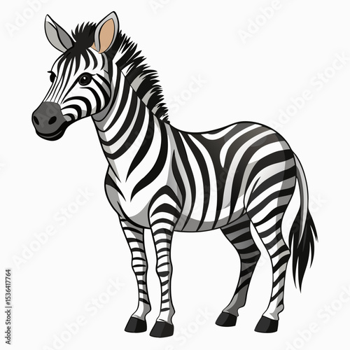 Canvas Print zebra isolated on white