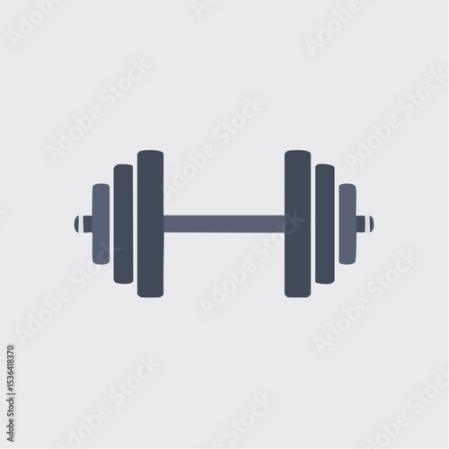 Simple graphic illustration of a pair of dumbbells.