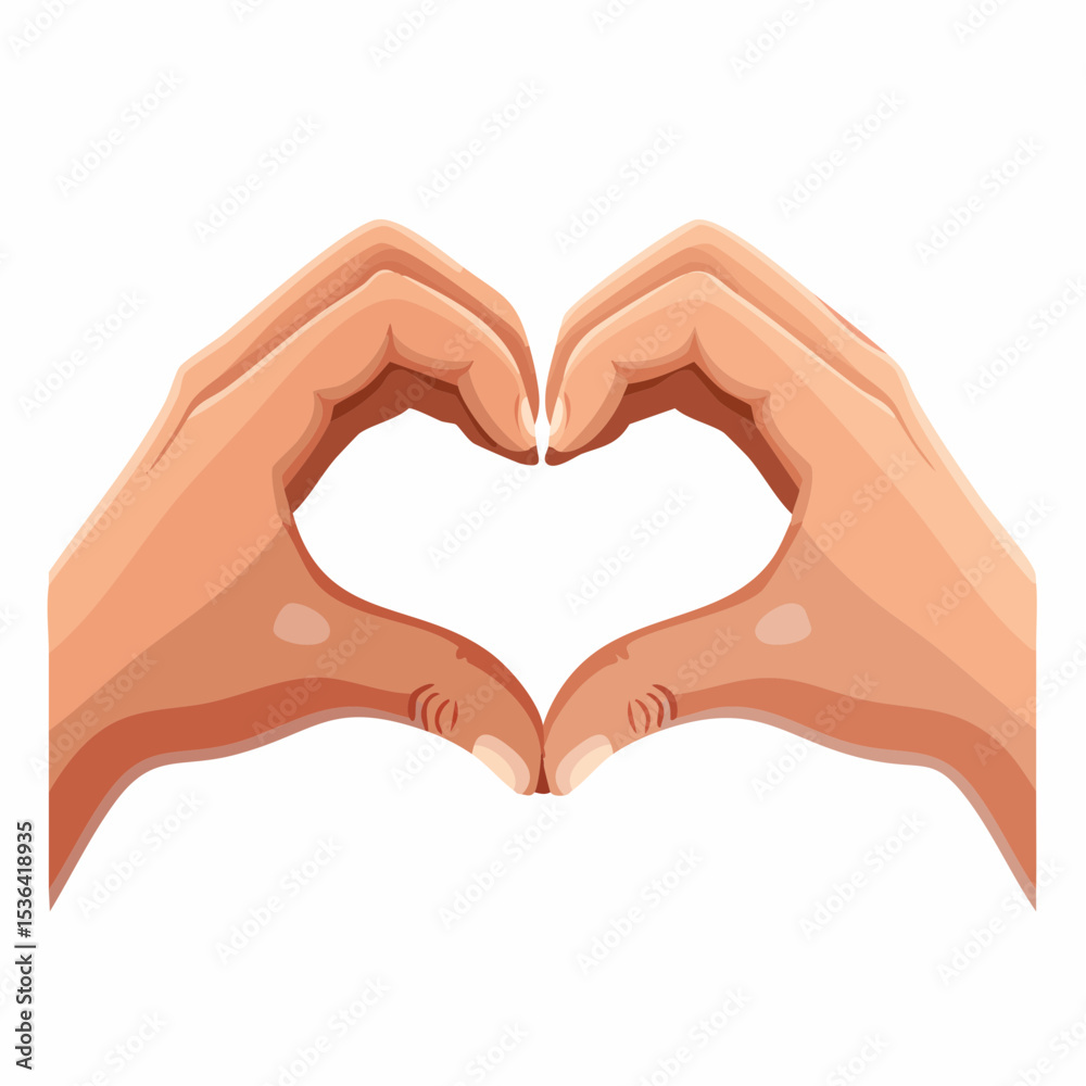 Fototapeta premium Two hands forming a heart shape, a gesture of love and affection.