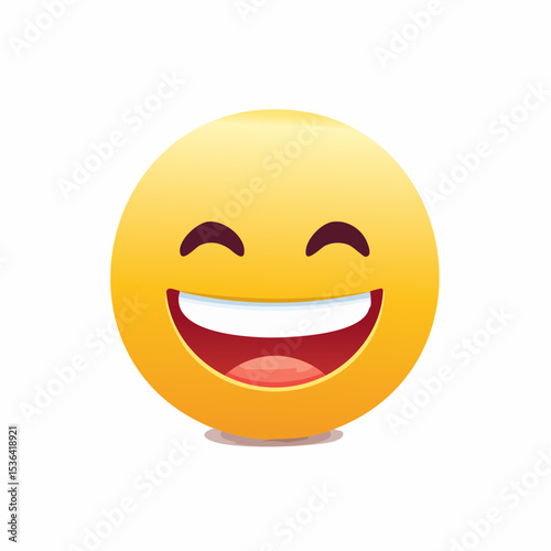 A cheerful, smiling yellow emoticon expressing happiness and joy.