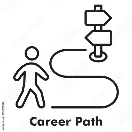 Career Path Outline Icon