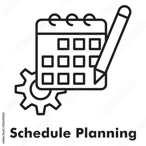 Schedule Planning Outline Icon