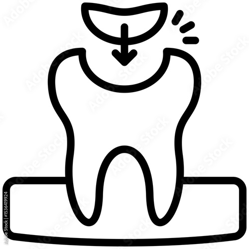 Tooth filling icon for dental, website, application, printing, document, poster design, etc