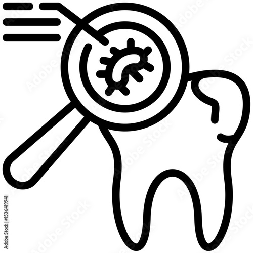 Tooth infection icon for dental, website, application, printing, document, poster design, etc