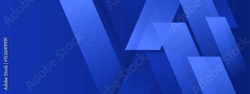 Abstract blue shapes overlap to create complex patterns. Perfect for modern design projects, backgrounds, and geometric themed illustrations.