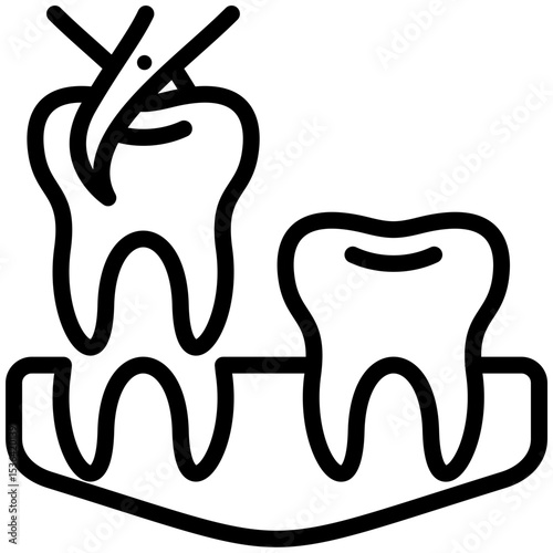 Tooth extraction icon for dental, website, application, printing, document, poster design, etc