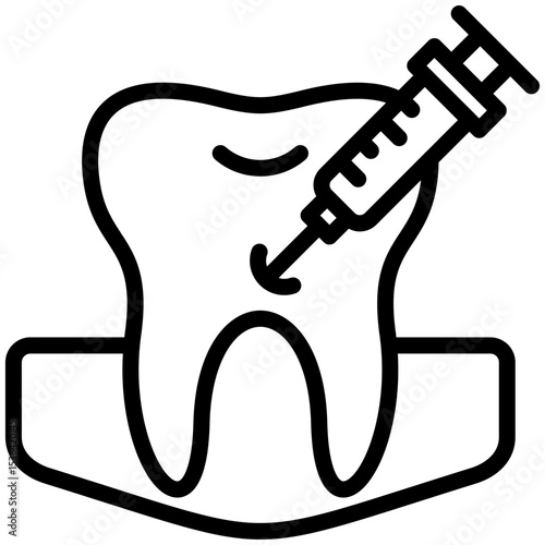 Tooth anesthetic icon for dental, website, application, printing, document, poster design, etc