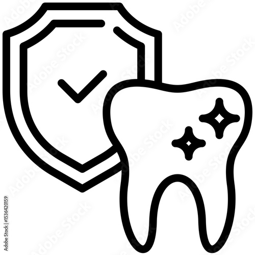 Dental protection icon for dental, website, application, printing, document, poster design, etc