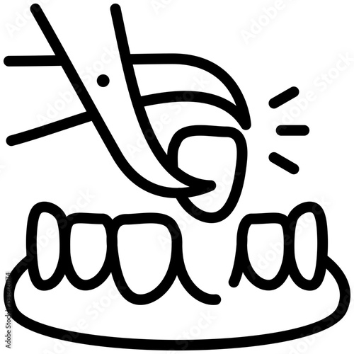 Tooth extraction icon for dental, website, application, printing, document, poster design, etc