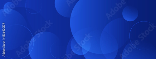 Overlapping translucent blue circles on dark blue background. Suitable for web designs, abstract backgrounds, technology presentations, and digital art projects.