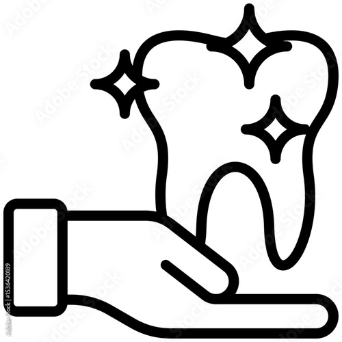 Tooth whitening icon for dental, website, application, printing, document, poster design, etc