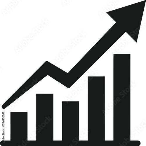 Simple graphic of a rising bar graph, illustrating growth and progress.