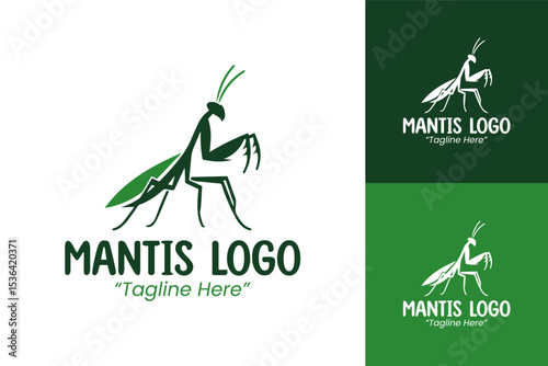 Eco-Friendly Mantis Logo Design with Green and Black Color for Professional Branding