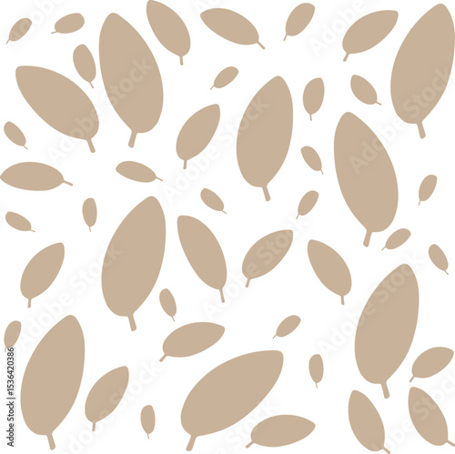 Seamless Beige Leaf Pattern on Transparant Background.eps