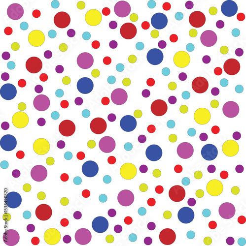 pattern of colored circles scattered on a transparant background.eps