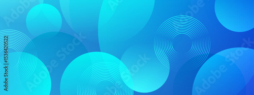 Abstract blue design with overlapping circles. Ideal for web backgrounds, presentation slides, or digital art projects. Versatile and modern.
