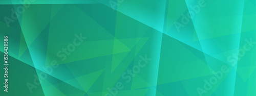 Overlapping green triangles create abstract background. Ideal for technology, modern design, website backgrounds, branding, and geometric themed projects.