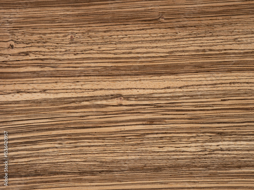 Zebrano veneer with bold striped grain and contrasting wood tones