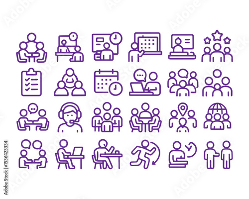 Meeting icon set