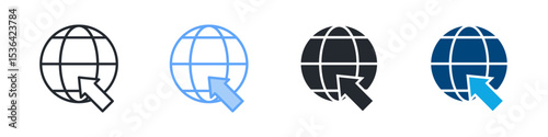 Internet Icon Set Multiple Style. Design In Outline, Blue, Glyph, Dualtone