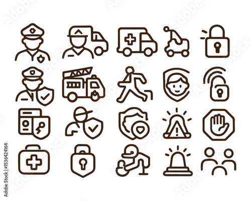 public services icon set