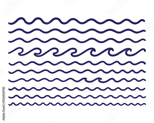 Sea wave icon set