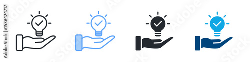Solution Icon Set Multiple Style. Design In Outline, Blue, Glyph, Dualtone