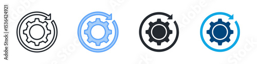 Update Icon Set Multiple Style. Design In Outline, Blue, Glyph, Dualtone