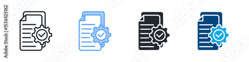 Implementation Icon Set Multiple Style. Design In Outline, Blue, Glyph, Dualtone