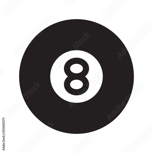 Billiards 8-ball pool flat vector icon for sports apps and websites