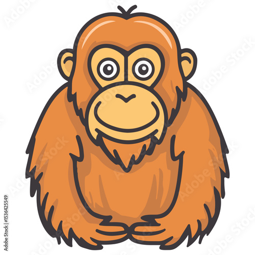 orangutan, animal, vector, transparent background, creature, pongo, zoo, jungle, nature, cute, wildlife, isolated, mammal